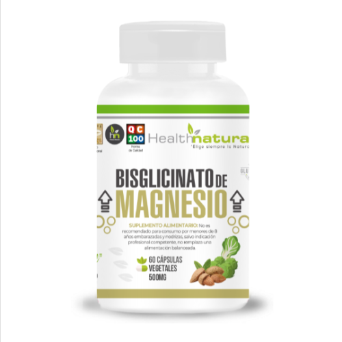 3922c28a-b562-4df9-9665-12521ca65602.png Bisglicinato de Magnesio 500mg - 60 caps / Health Natural - Imagen 1