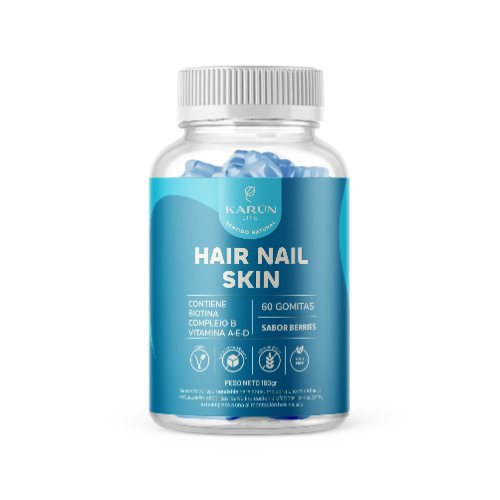7ed86c50-b836-4929-903d-9bf49bed62ee.png Hair Nail Skin Biotina - 60 Gomitas / Karun Life - Imagen 1