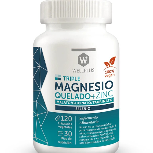 fabe1b98-711f-11ea-8d93-0603130a05b8.png Magnesio Quelado Triple (+ Zinc) - 120 Capsulas / Wellplus - Imagen 1