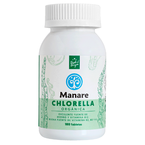 1e610873-e5ff-4804-a4fd-ab191cc2ae0e.png Chlorella 500mg - 180 tabletas / Manare - Imagen 1