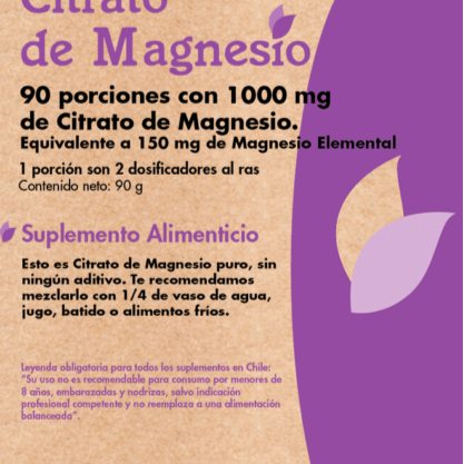 31dab84c-31b3-4a05-b23d-9524e2223204.png Citrato de Magnesio - 90g / Dulzura Natural - Imagen 1