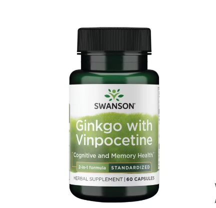 6915058e-2f45-403a-ab37-00b1469fc702.png Ginkgo with Vinpocetine Standardized - 60 capsulas / Swanson - Imagen 1