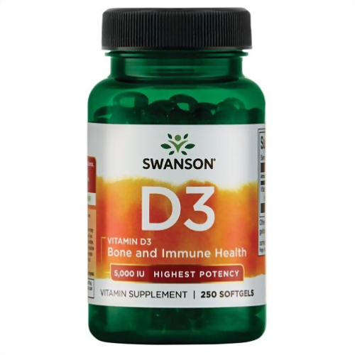 785099e6-c3f0-44e6-8ab5-e60782ae4e68.png Vitamina D3 5000ui - 250 softgels / Swanson - Imagen 1