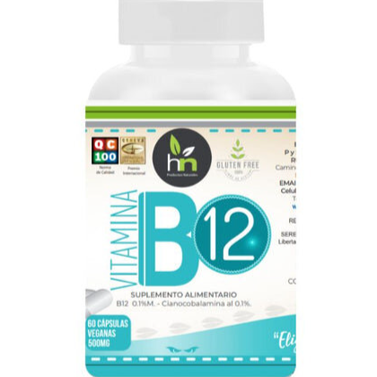 a096d4f9-712a-4283-8f8c-7b7029fa3ce7.png Vitamina B12 Cianocobalamina 500mg - 60 caps / Health Natural - Imagen 1