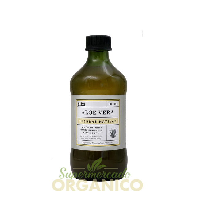 b317b452-711e-11ea-8d93-0603130a05b8.png Aloe Vera Hierbas Nativas Gel - 500ml / Del Alba - Imagen 1