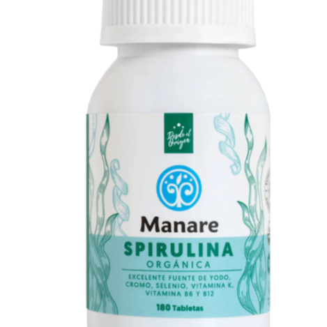 cde86f33-948d-4185-86a6-cd488523379f.png Spirulina - 180 tabletas / Manare - Imagen 1