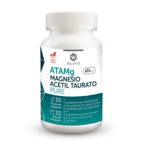 2fa728bb-6a9e-4e2d-9db7-63aed3061d23.png ATAMg Magnesio Acetil Taurato Pure - 30 caps / WellPlus - Imagen 1