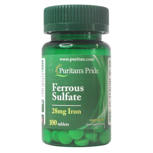 68bcf926-d153-41fb-b7ba-b80a2654dc36.png Hierro Sulfato Ferroso 28mg - 100 Tabletas / Puritan ́s Pride - Imagen 1
