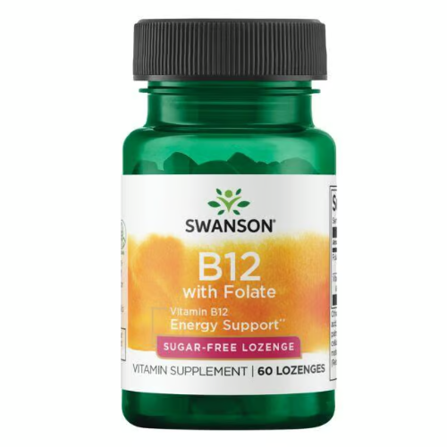 855c212d-9205-496f-88c5-2241a0acb387.png Vitamina B12 Cianocobalamina Folato - 60 pastillas / Swanson - Imagen 1