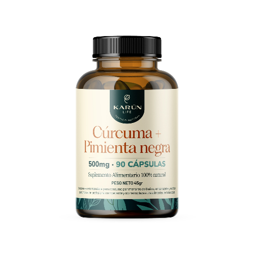 17c22a33-bd4e-4148-81f4-12b5080bdda4.png Curcuma Activada con Pimienta Negra 500mg - 90 caps / Karun Life - Imagen 1