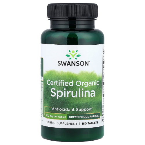 41f7a83a-19d8-461f-8bbd-1760686dfb54.png Spirulina 500mg - 180 tabs / Swanson - Imagen 1