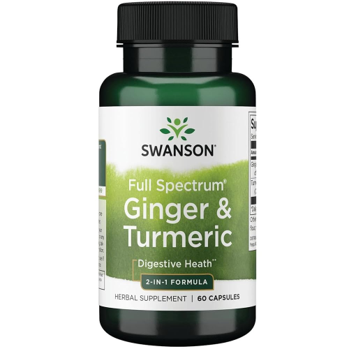 e44feb01-5219-4584-8ed6-ec88ff15f7eb.png Ginger & Turmeric Jengibre y Curcuma - 60 caps / Swanson - Imagen 1