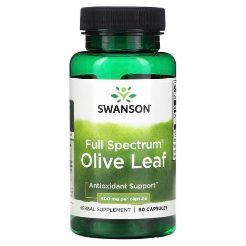 eb629d69-e3e5-41c1-b06c-77d136ca4347.png Full Spectrum Olive Leaf Hoja de Olivo 400mg - 60 caps / Swanson - Imagen 1