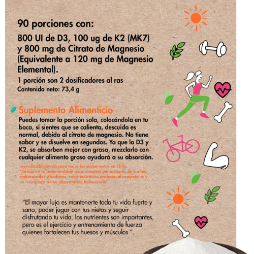 4a07e3e9-4e55-4ecc-be4b-dcdd2439a5b0.png Vitamina D3 K2 Citrato de Magnesio 816mg - 73g / Dulzura Natural - Imagen 1