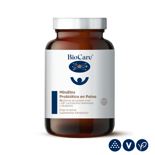 759fef77-7a46-42db-a727-26107bae1452.png Probioticos Mindlinx Complex Glutamina - 60 capsulas / BioCare - Imagen 1